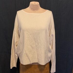Knitic Viscose + Poly Blend Cream Pullover Sweater with 3/4 Sleeves